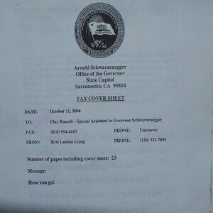 Gov. Schwarzenegger's speech at Reagan Library 2006 (fax copy)